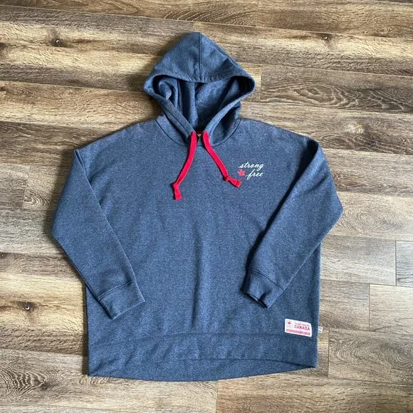 HBC Strong and Free Team Canada Heather Blue  Olympics Hoodie - Picture 2 of 7